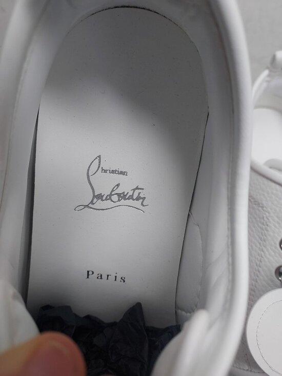 Christian Louboutin MENS White Heart Love Adolon Junior Sneaker - Picture 6 of 12